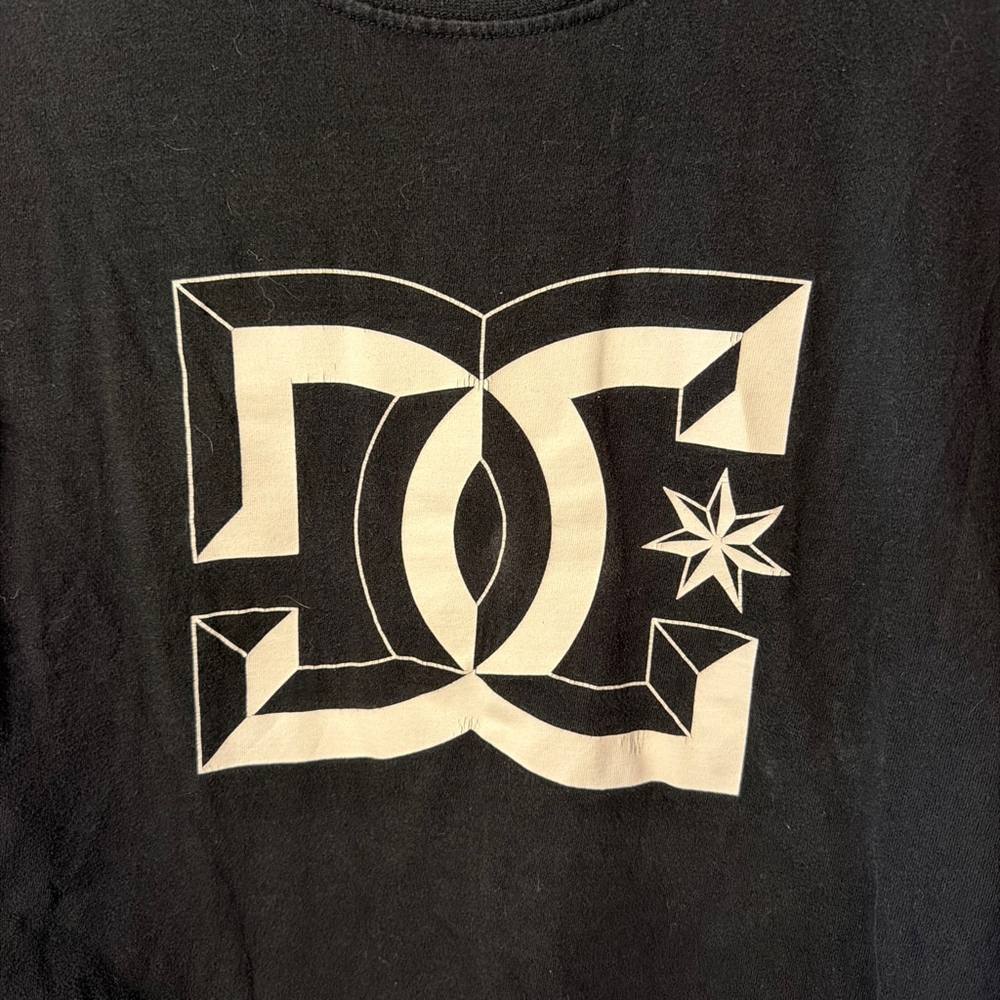 Men's DC Y2K Skater Dyrdek Black Long Sleeve Tee L with White Logo